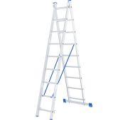 Лестница, 2 х 9 ступеней, алюминиевая, двухсекционная, Россия, Сибртех