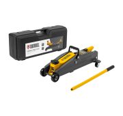 Домкрат гидравлический подкатной, 2 т, 135-385 мм, в пласт. кейсе// Denzel