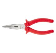 Длинногубцы прямые Econom, 160 мм, шлифованные, пластмассовые рукоятки Matrix