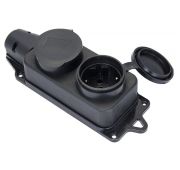 Розетка Smartbuy, 2-х местная с защитными крышками каучуковая 230В, 2P+PE, 16A, IP44