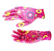 Перчатки садовые из полиэстера с нитрильным обливом, красные, M Palisad