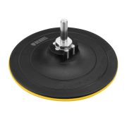 Тарелка опорная для дрели и УШМ с липучкой, 115 мм, твердая, с адаптером c М14 на d8// Denzel