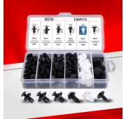 Клипсы автомобильные 100 штук, 6 видов крепежные, пластиковые