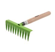 Грабли витые 10 - зубые, 200 х 390 мм, стальные, деревянная рукоятка, Агроном, Россия, Сибртех