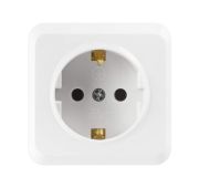 Розетка 1-местная 16А с заземлением белая, керамика «Юпитер»