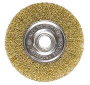 Щетка для УШМ, 125 мм, посадка 22,2 мм, плоская, латунированная витая проволока Matrix