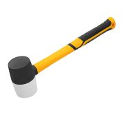 Киянка резиновая, 225 г, черно-белая, фибергласовая рукоятка c TPR покрытием Denzel