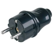 Вилка разборная прямая с з/к 16А черная ИЭК