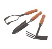 Набор садового инструмента, деревянные рукоятки, 3 предмета// Palisad