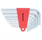 Набор ключей имбусовых HEX, 1.5-10 мм, CrV, 9 шт, коротких, с сатиновым покрытием Matrix