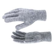 Перчатки трикотажные, акрил, цвет: серое мулине, двойная манжета, Россия// Сибртех