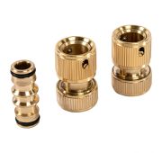 Набор для подключения шланга 1/2, переходник, 2 соединителя, аквастоп, латунный Palisad