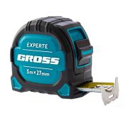 Рулетка Experte, 5 м x 27 мм, двухкомпонентный корпус, магнит, двухсторонняя разметка, нейлон Gross