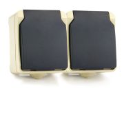 Розетка 2-местная с заземлением 16А с крышкой, IP54 «Сатурн»