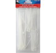 Набор хомутов (10 см х 25 шт, 12 см х 25 шт, 18 см х 25 шт), белые ABRO MASTERS