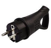 Вилка Smartbuy, угловая с кольцом каучуковая 230В, 2P+PE, 16A, IP44