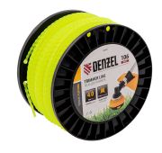 Леска для триммера витойквадрат, 4,0мм х 106м, на DIN катушке FLEX CORD// Denzel