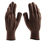 Перчатки трикотажные, акрил, коричневый, оверлок Россия Сибртех