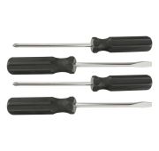 Набор отверток 4 шт, SL5 x 100.6 x 100, PH1 x 100, 2 x 100, углеродистая сталь, пластиковая рукоятка