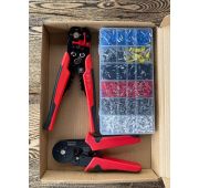 Обжимные клещи, стриппер для снятия изоляции и наконечники клемм 1900шт