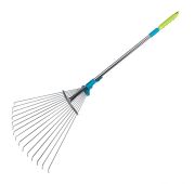 Грабли веерные стальные, 190 - 600 х 790 - 1620 мм,15 зубьев, раздвижные,стальной черенок, Luxe, Pal