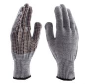 Перчатки трикотажные, акрил, ПВХ гель «Протектор», серое мулине, оверлок, Россия// Сибртех