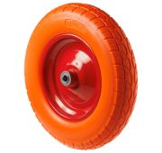 Колесо PU 3000 (16) пенополиуретан. д. 380, мет. обод, симм., шарикоп., ось 16 мм 4.00-8