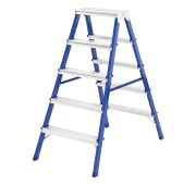 Стремянка двусторонняя 5 ступеней, стальная, Россия, Сибртех