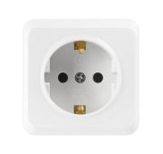 Розетка 1ая с з/к BOLLETO белая накладная 7028