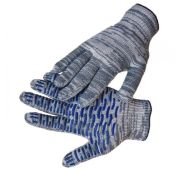 Перчатки х/б волна/точка серые