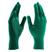 Перчатки Нейлон, ПВХ точка, 13 класс, цвет изумрудный, L Россия