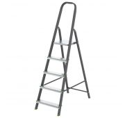 Стремянка, 5 ступеней, стальной профиль, алюминиевые ступени, Россия// Сибртех
