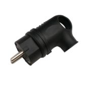Вилка угловая с з/к каучук 16А IP44 черная 9220 IN HOME