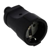 Штепсельное гнездо Smartbuy, с заземлением черное ПВХ 16A 250B / кор. 15 шт.