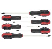 Набор ударных отверток 6 шт, PH1 х 75, PH2 х 100, PH3 х 150, SL5 х 75, SL6 х 100, SL8 х 150, CrV Mat