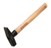 Молоток слесарный, 300 г, кованый квадратный боек, буковая рукоятка Denzel