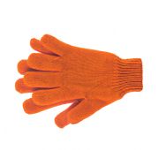 Перчатки трикотажные, акрил, двойные, оранжевый, двойная манжета Россия Сибртех