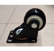 Колесо полиуретановое черное 65 мм (поворот, полипропил.обод, двойной шарикополш.)