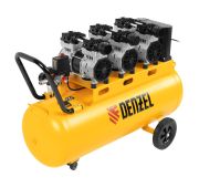 Компрессор безмаслянный малошумный DLS 2250/100, 2250 Вт, 3х750, 100 л, 410 л/мин блок упр// Denzel
