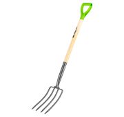 Вилы 4-рогие, огородные, кованые, 195х295х1165 мм, деревянный лакированный черенок// Сибртех