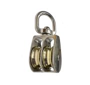 Блок двойной с металлическим роликом никель 20мм