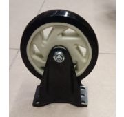 Колесо полиуретановое черное 125 мм (неповорот, полипропил.обод, двойной шарикополш.)