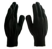 Перчатки трикотажные, акрил, черный, оверлок Россия Сибртех