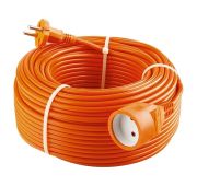 Удлинитель-шнур силовой,2*1мм*50м, 1 прорезиненная розетка , 10А,STERN//95713