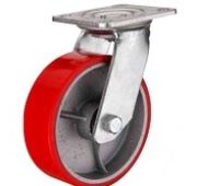 Колесо 590102  полиуретан поворотное 100 мм, крепление-площадка, роликоподшипник