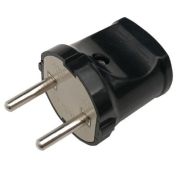 Вилка прямая 10А черная 4242 IN HOMЕ