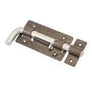 Засов дверной ЗД-03 круглый Г-образный антик бронза Киров Секрет/20