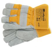Перчатки спилковые комбинированные, усиленные, утолщенные, размер XL, Сибртех