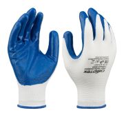 Перчатки полиэфирные с синим нитрильным покрытием, размер 9, 13 класс вязки// Сибртех