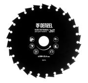 Диск для триммера c долотообразной формой зуба, 200 х 25,4 мм, 26 зубов// Denzel